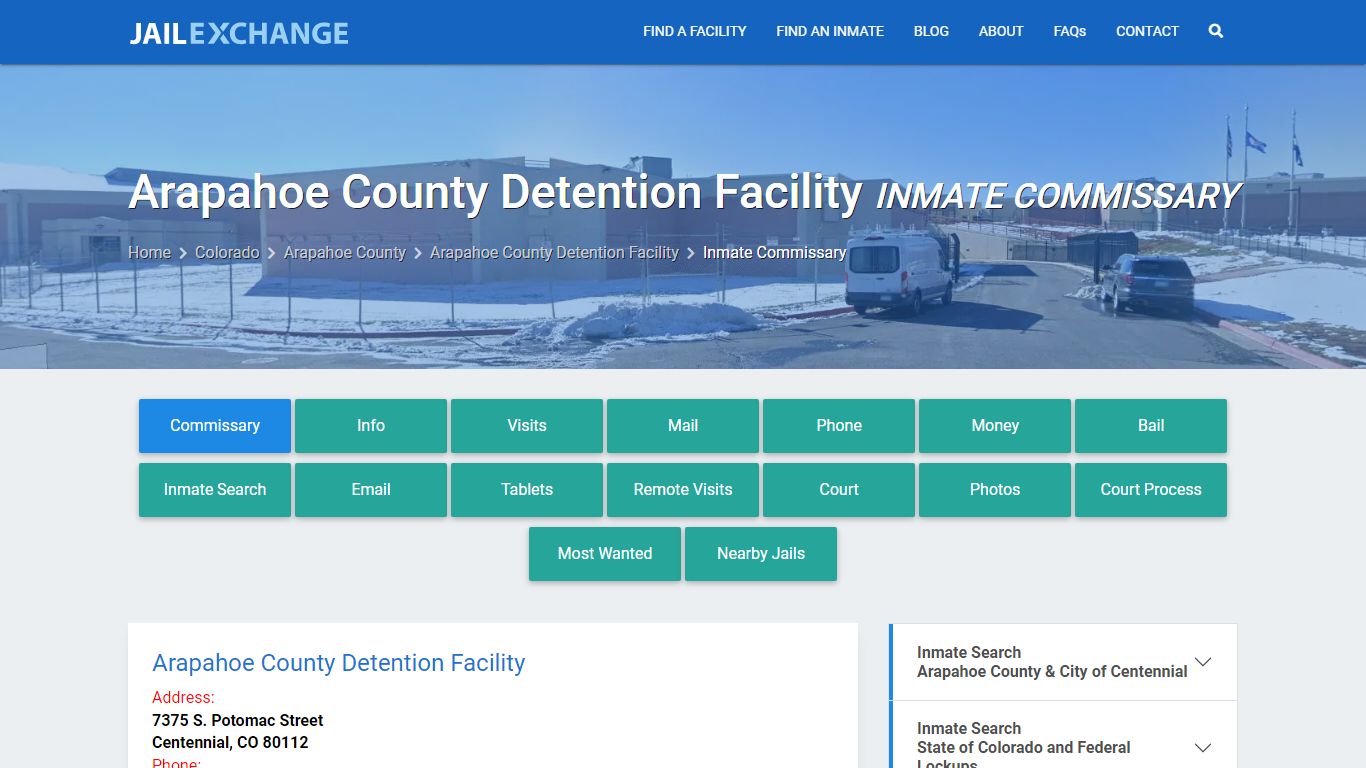 Arapahoe County Detention Facility Inmate Commissary