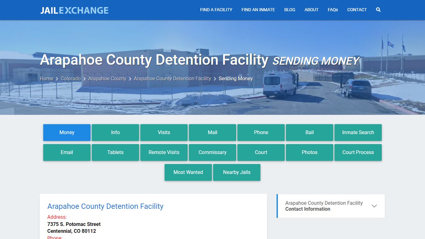 Send Money to Inmate - Arapahoe County Detention Facility, CO
