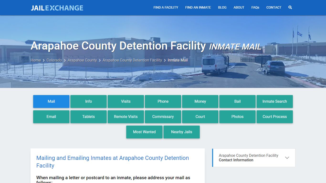 Inmate Mail - Arapahoe County Detention Facility, CO - Jail Exchange